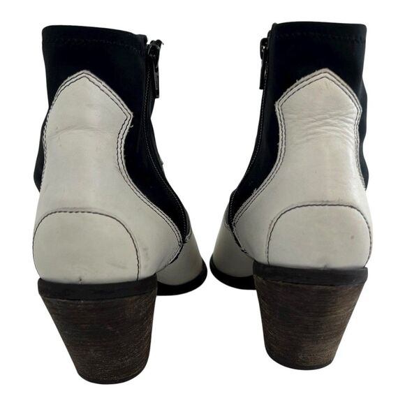 Free People Womens Size 39 White Black Jackson West Boots Western Ankle Bootie - Picture 7 of 10